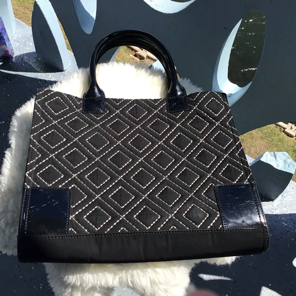 Tory Burch Ella Diamond Print Tote - Picture 7 of 16